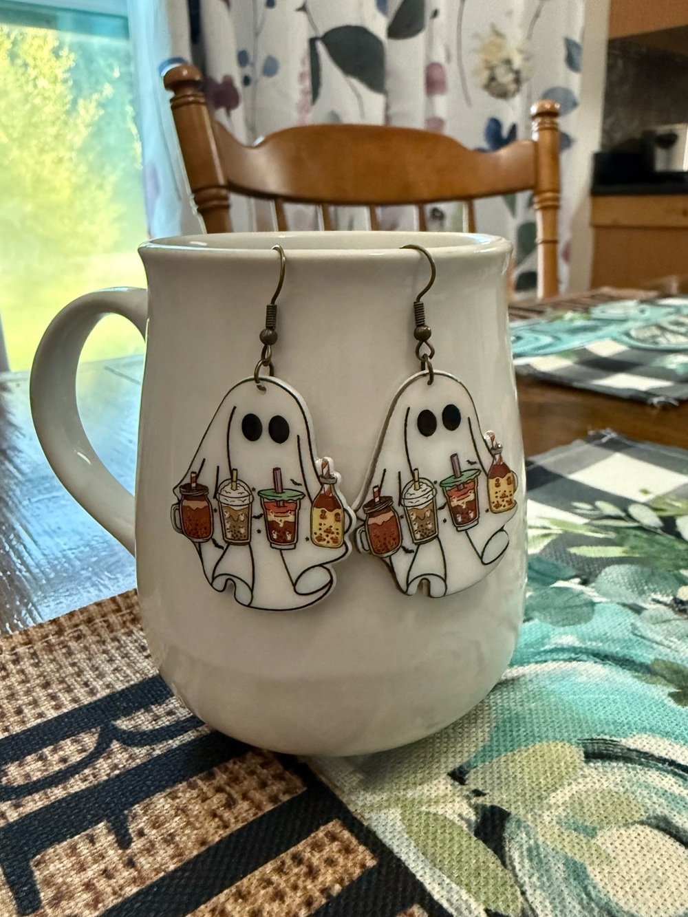 Ice 🧊 coffee ☕️ ghost 👻 earrings